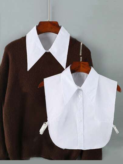 1pc Minimalist Shirt Collar Insert, Detachable & Adjustable Pointed Collar Accessory, Unisex Casual Shirt Collar Design, Suitable For Autumn/Winter Outfits