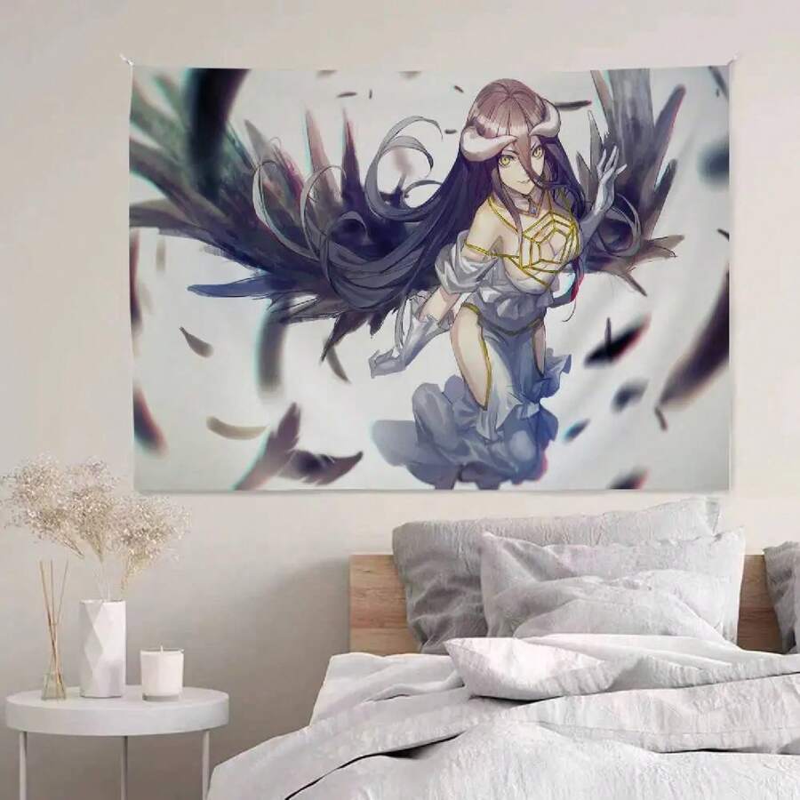 Anime OVERLORD Albedo Sexy S Hanging Bohemian Tapestry Cheap Hippie Wall Hanging Bohemian Wall Tapestries Mandala Home Decor - 1PC - View 1