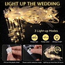 1/5/10pcs Luminous Wedding Wands LED Ribbon Wands With Bells, Wedding Recessional, Dance Floor Props, Wedding Favors - Sparkler - View 4