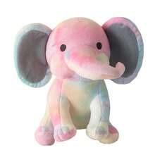 25cm/9.84in Soft Elephant Plush Stuffed Animal - Cute Fluffy Colorful Plush Toy (Multiple Colors: Pink/Blue/Purple/Rainbow) - 彩色 - 查看 10
