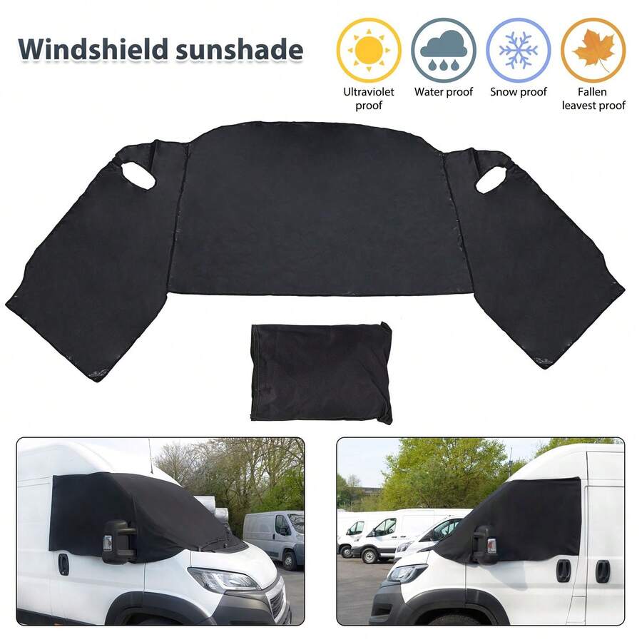 Windscreen Cover Black Out Blind Wrap For Vauxhall Vivaro - Black - View 1