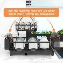 2-Tier Dish Drying Rack With Drainboard, Large Capacity Kitchen Dish Rack With Utensil Holder, Rustproof Dish Drainer For Countertop - View 5