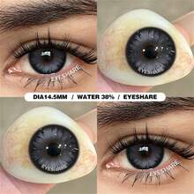 EYESHARE 1 Pair Of  For Anime, Gray, Brown, Pupils, Purple Lenses For Cosplay Makeup, Cute Pink , 14.5 Mm, Annual Use - No Prescription - 灰色 - 查看 2