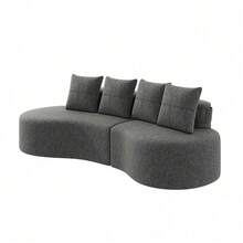 Sofas & Couches - Dark Gray + Linen + Foam + 3 Seat - View 8