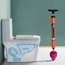 1pc Toilet Plunger, Drain Cleaner Tool For Unclogging Toilet, Sink, Bathtub, Sewage Pipe - Red - View 5