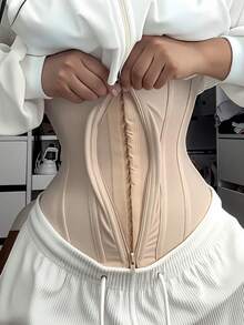 1pc Waist Trainer Belt With Zipper Girdle High Compression Body Shaper Waistband Faja For Women Underbust Corset Latex Waist Cincher - 多色2 - 查看 11