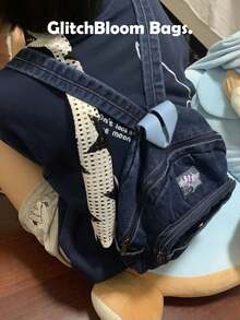 2026 New Kittystar Mini Backpack, Contrasting Strap Design, Cute Retro Japanese Style Travel Bag - Blue - View 3