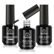 Beetles Top Coat Base Gel & Nail Glue Set-3Pcs No Wipe Top Coat Gel Nail Polish & Base Coat With 9 In 1 Nail Glue Shine Effect Long Lasting Soak Off Uv Light Lamp Diy Nail Gifts For Women & Girls - Base Top Coat Nail Glue Kit - 查看 8