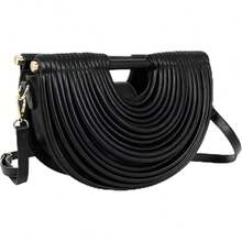 Noodle-Shaped Handbag For Women, Dumpling Style Crossbody Shoulder Bag , Gifts For Women - màu đen - Xem 1