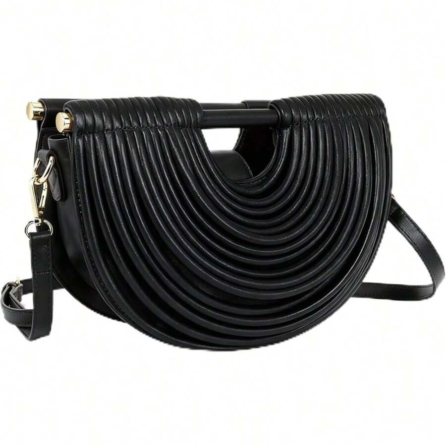 Noodle-Shaped Handbag For Women, Dumpling Style Crossbody Shoulder Bag , Gifts For Women - màu đen - Xem 1