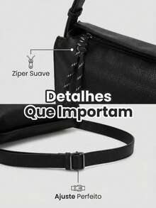 Women's Minimalist Structured Crossbody Bag With Zipper And Adjustable Strap - Casual, Elegant, For Work, Outings, Everyday Use - Small, Medium, Modern, Versatile - Available In Various Colors - Coffee Brown - View 8