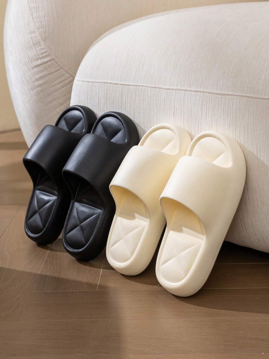 Women's Summer Open Toe Shower Slippers Non-Slip Quick Dry Bathroom Shoes Lightweight Comfortable Home Slippers For Indoor Shower Pool Beach Daily Use - Blue - View 1