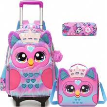 3pcs/Set Girls' Rolling Backpack, 16 Inch Girls' Wheeled Backpack With Lunch Box And Pencil Case - Girls' Rolling Bag - View 13