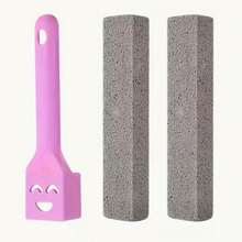 2支装火山石清洁刷，带手柄，强力去除水垢和钙沉积，适用于马桶、厨房水槽、烤架、浴缸，圣诞礼物，马桶刷 - A - 查看 8