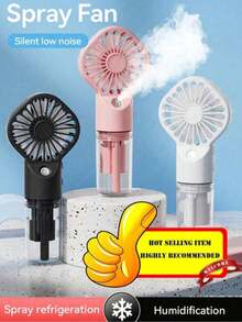 Portable Handheld Misting Fan, USB Rechargeable Misting Fan, 4-Speed Adjustable Mini Fan, 800mAh, Suitable For Home, Office, Travel, Mini Fan For Men And Women, Summer Cooling, Commencement, Congrats Grad, Portable Tools, Summer Essentials, Summer Portable - Multicolor - View 2