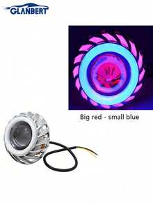 GLANBERT 1pc Universal Motorcycle LED Spotlight Type Projector Dual Devil Eye Lens Motorcycle Auxiliary Light Atmosphere Lamp - Angel Eyes - View 15