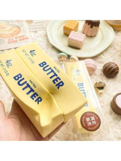 1pc Butter Squishy Toy, Yellow Cream Stick Soft Toy With Cream Scent - Good For Play And Stress Relief Toys Sensory Fidget Toys Goody Bag Party Favors Pinata Filler Carnival Stocking Stuffers Birthday Gifts Mother's Day Graduation