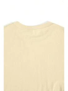 1pcs Homies Letter Print TShirt, Urban Style 100% Cotton TShirt Men's Graphic TShirt Summer Cool TShirt Perfect Gift For Family Or Friend, Casual Streetwear TShirt Men - Apricot - View 5