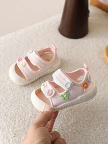 1双女婴凉鞋，公主风，百搭包头，透气防滑，夏季新款幼儿学步鞋 - 粉色 - 查看 6