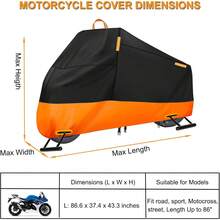 Waterproof And UV-Repellent Protective Cover For Motorcycles And Bicycles - 黑色 - 查看 8