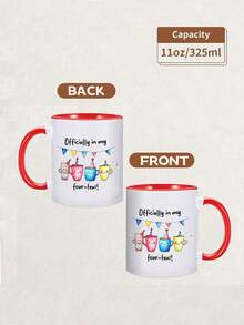 1 Pc 11 Oz Officially In My Four Teas Funny 40th Birthday Mug. Cute Cup For Hot & Cold Tea, Coffee, Breakfast Milk. Ideal Gift For Dad Or Mom. Funny Drinkware For Office Coworker, Home Decor, Birthday, Christmas And More. - Multicolor - View 13