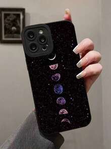 Starry Moon Eclipse Painted Anti-Drop Phone Case For IPhone 17/17 Air/17 Pro/17 Pro Max, 16/16 Plus/16 Pro/16 Pro Max, 15/15 Plus/15 Pro/15 Pro Max, 14/14 Plus/14 Pro/14 Pro Max, 13/13 Pro/13 Pro Max, 12/12 Pro/12 Pro Max, 11/11 Pro Max, Dust-Proof, High-Value, Popular,International Version, Not The Domestic Version - Multicolor - View 3