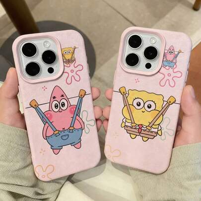 SpongeBob SquarePants CuteS-SpongeBobsLcheeleatherpatternPhoneCaseForSamsungS26S25S24S23S22S21S20S10PlusFEUltra4G5GShockproof17Air161514131211