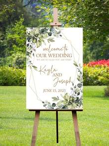 Customized Classic Wedding Sign, Minimalist Personalized Welcome Poster, Wedding Decorations, Custom Printed Wedding Sign Items For Reception Glam - Multicolor 12 - View 6