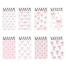 Sổ tay mini nơ hồng, sổ tay lò xo thiết kế nơ, giấy trắng, thích hợp trang trí tiệc chủ đề bướm, tiệc mừng em bé, quà tặng tiệc tùng, đồ dùng học tập và sinh nhật. - Hồng - Xem 1