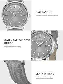 LIGE Men's Fashion Brand Watch Luminous Date Quartz Waterproof Men's Watch - Silver - View 4