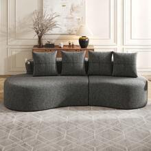 Sofás y Sillones - Gris oscuro + Lino + Espuma + 3 plazas - Ver 5