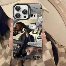 Funda de teléfono de la película Peaky Blinders compatible con  16, 15, 14, 13, 12, 11 Pro Max, X, XR, XS Max, 8, 7 Plus, con cubierta trasera mate resistente a los golpes. Funda compatible con  Galaxy S17, S17 Pro, S17 Pro Max - Durchscheinend Schwarz 2 - Übersicht 2