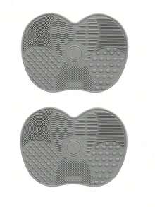 1 pieza Alfombrilla de silicona para limpiar brochas de maquillaje, soporte de secado con ventosa portátil para brochas, esponjas y borlas de maquillaje - Multicolor - Ver 30