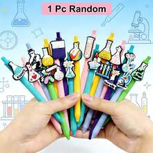 1/6/12/18 Pcs Chemistry Lab Reagent Bottle Series Sticker Ballpoint Pen, Black Ink Writing Pen Ideal For Teachers, Students, And Colleagues As Back-To-School Season Or Teacher's Day Gifts - Chemical Reagent Bottle - View 10