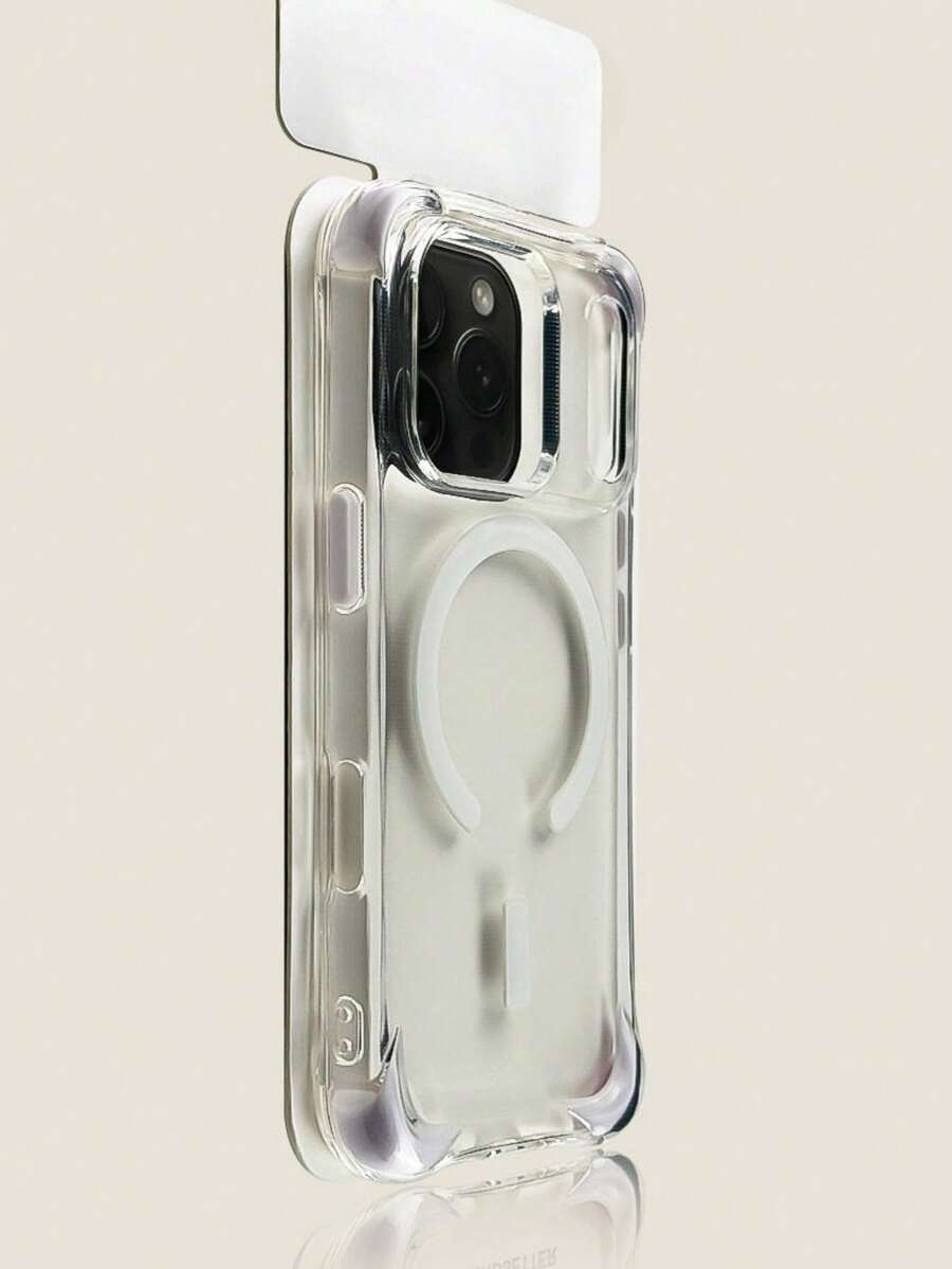 1 pieza Funda de teléfono magnética a prueba de golpes de color caramelo cristalino, apta para iPhone 17 Air 16 15 14 13 12 Pro Max Plus, cubierta trasera de TPU suave para carga inalámbrica