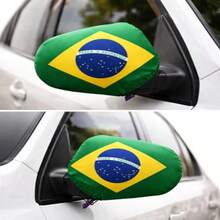 Universal Brazilian Flag Kit For Car Hood - Fans Of The Hexa World Cup - 後視鏡蓋 - 查看 1