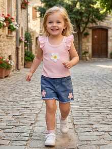 Young Girls Tank Top Co-Ords - 粉色 - 查看 2