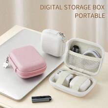 EVA Leather Earphone Case, Data Cable, Charger, USB Drive, USB Shield Hard Shell Protective Storage Box, Shock & Pressure Resistant.Candy Color PU Leather Photo Printer Storage Box, Anti-Scratch & Wear-Resistant.Compact Camera Protective Case - 淺粉色 - 查看 5