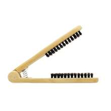 Straight Hair V-Shaped Flat Iron Brush, Boar Bristle Styling Comb, Straightening Hair Clip, Multi-Functional Hair Styling Tool - Multicolor - View 10