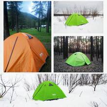 Tienda de campaña para 2 personas, multicolor, con clavos para el suelo y cuerdas a prueba de viento, fácil de montar, plegable y portátil, a prueba de viento y lluvia, adecuada para mochilas de exterior, montañismo, senderismo o uso en la playa, tiendas de campaña ligeras para exteriores - Multicolor - Ver 3