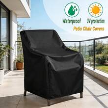 Durable Outdoor Furniture Covers - Rain, Snow, Dust And Sun Protection For Garden Chairs And Sofas, Multiple Sizes - Black - View 9