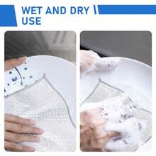 5pcs Reusable Kitchen Stove Cleaning Cloths Set, Dish Towels/Household Cleaning Rags - Silver - View 6