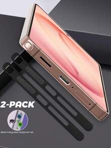 合金极简防尘塞 2 件装 金属防尘贴 适用于 Galaxy S24 Ultra/S26 Ultra/S26/S25/S26+,集成金属扬声器防尘网,极简充电口防尘塞,金属防刮膜 春季礼物 生日周年纪念 - 黑色 - 查看 10