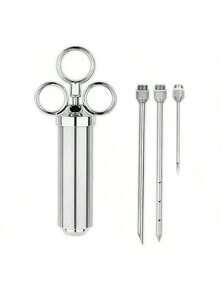 1 Set Stainless Steel Meat Marinade Injector Kit - 304 Grade, Turkey Baster Injector With Marinade Pump And Needles, Ideal For Grilling And Cooking, Durable Kitchen Tool - Multicolor - View 15