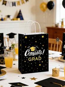 12 pezzi/4 pezzi/1 pezzo Borse di carta a tema laurea, borse di carta kraft bianche, borse regalo per feste di compleanno, borse shopping per gioielli, borse per confezioni regalo di cosmetici e caramelle, borse regalo per congratulazioni per la laurea, borse per omaggi per feste, borse regalo fatte a mano, borse di carta per caramelle, decorazioni per omaggi per feste, forniture per feste, decorazioni per vacanze - multicolore - Visualizzare 3