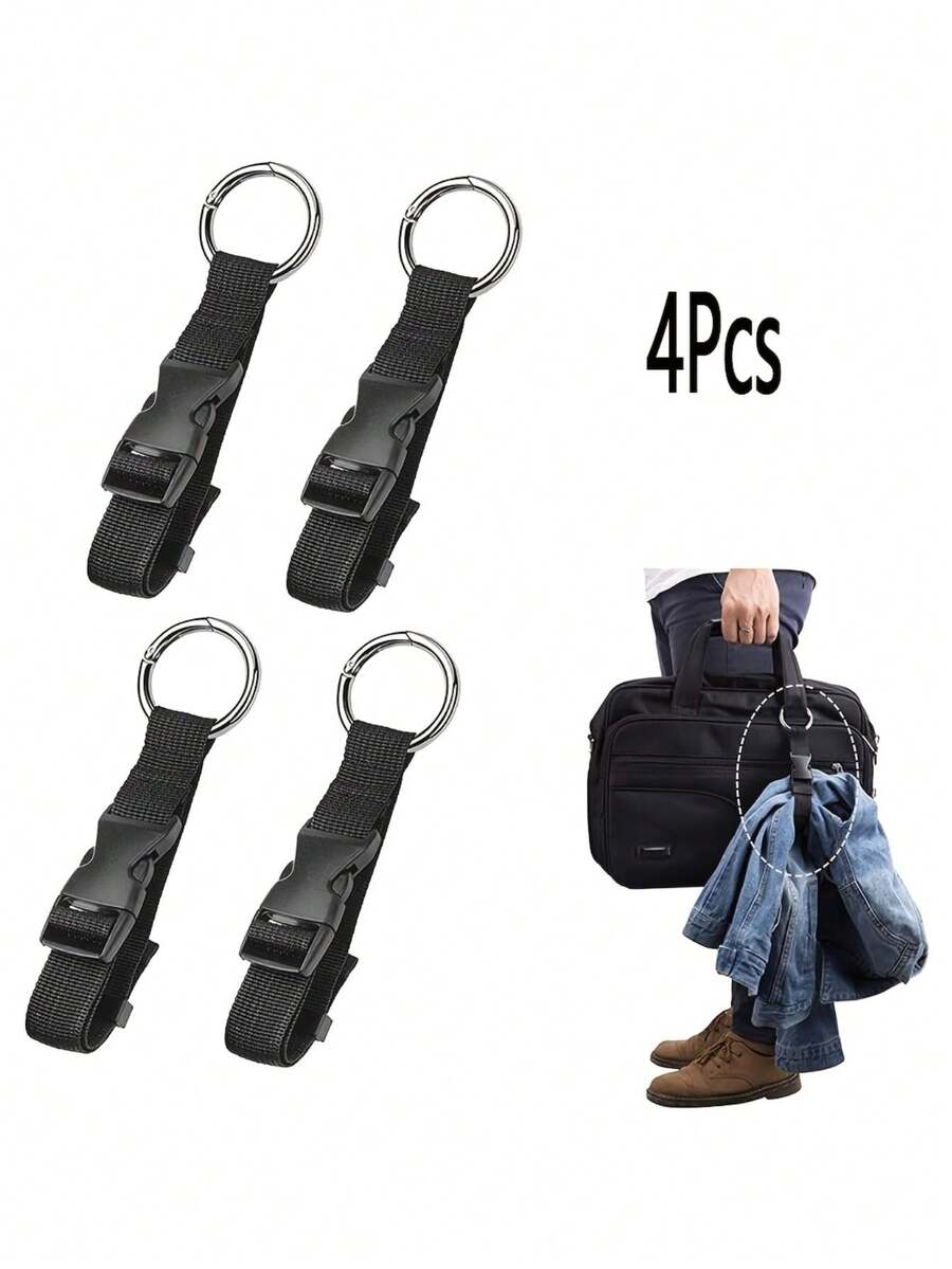 4/2/1 Multi-Functional Black Luggage Strap | Durable Anti-Theft Grip With Handbag Clip, Polypropylene Material, Buckle Closure, Perfect For Travel And Everyday Use - Multicolor - View 1