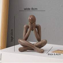 1pc Thinker Sculpture Abstract Mini Desktop Decor, 4 Colors, Home Office Bookshelf Living Room Decoration, Gift, Easter Decoration, Easter Gift, Halloween, Christmas Gift - 1PC Brown - View 11