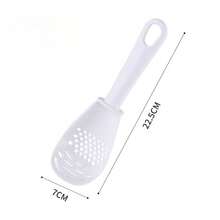 Multi-Functional Long Handle Cooking Spoon - Potato Masher, Rice Scoop, Vegetable & Fruit Crusher, Strainer, Grinder For Ginger & Garlic, Egg Beater, Egg Separator, Garlic Crusher, And Frying Pan Spatula - Multicolor - View 12