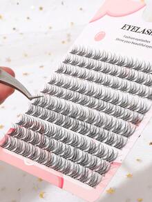 120pcs Reusable 3D Natural Look False Eyelashes, Segment Design For Easy Application, Suitable For Daily Wear, Weddings, Dates, Parties, Music Festivals - C - Xem 5