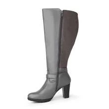 Women Wide Fit Boots & Booties - Grey - View 5